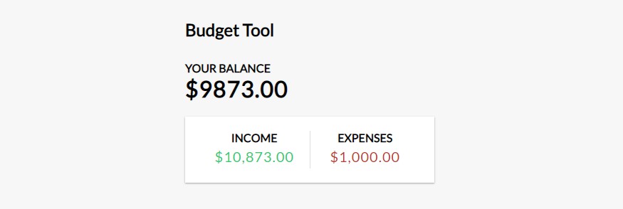 budget tool full stack